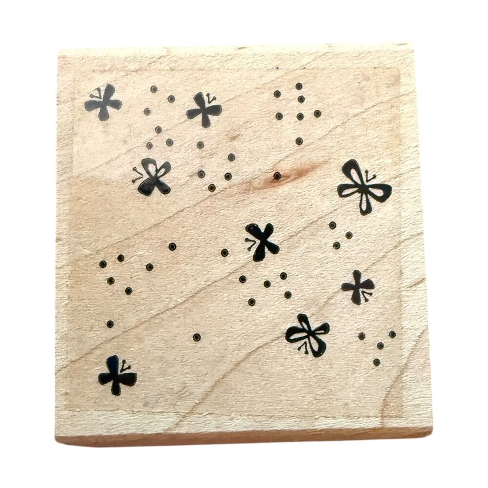 Stampin up! 2001 Beyond Basics Random Butterfly Dots Rubber Stamp